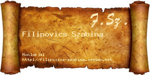 Filipovics Szabina névjegykártya